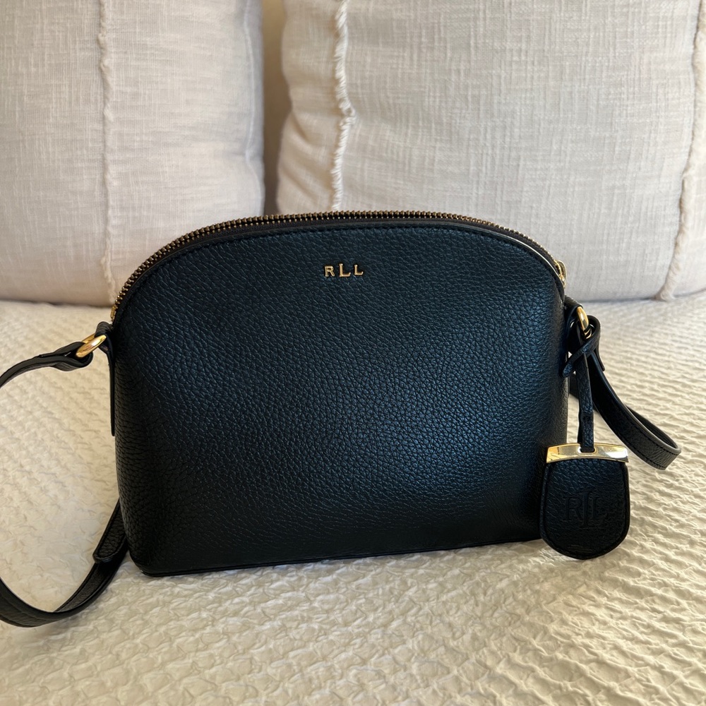 Lauren Ralph Lauren - Black Pebbled Faux Leather Crossbody Bag